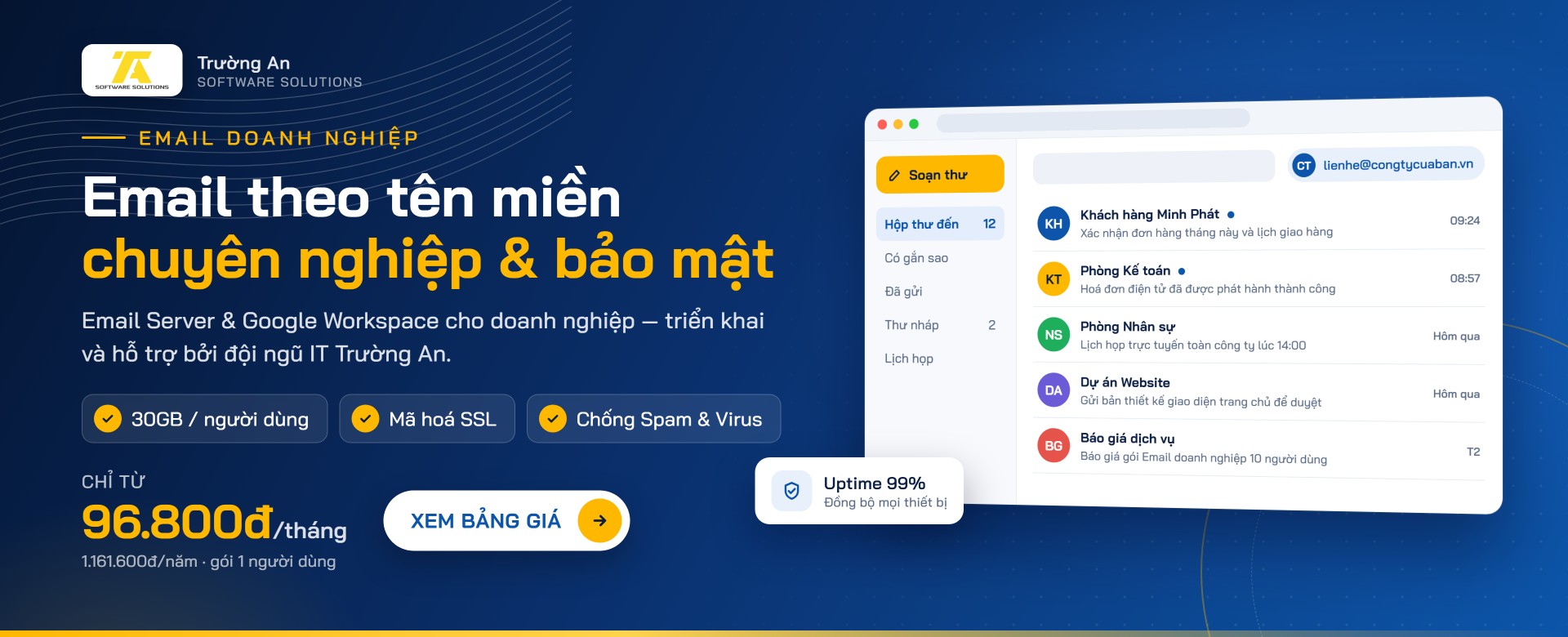 Email doanh nghiệp – Email Server & Google Workspace